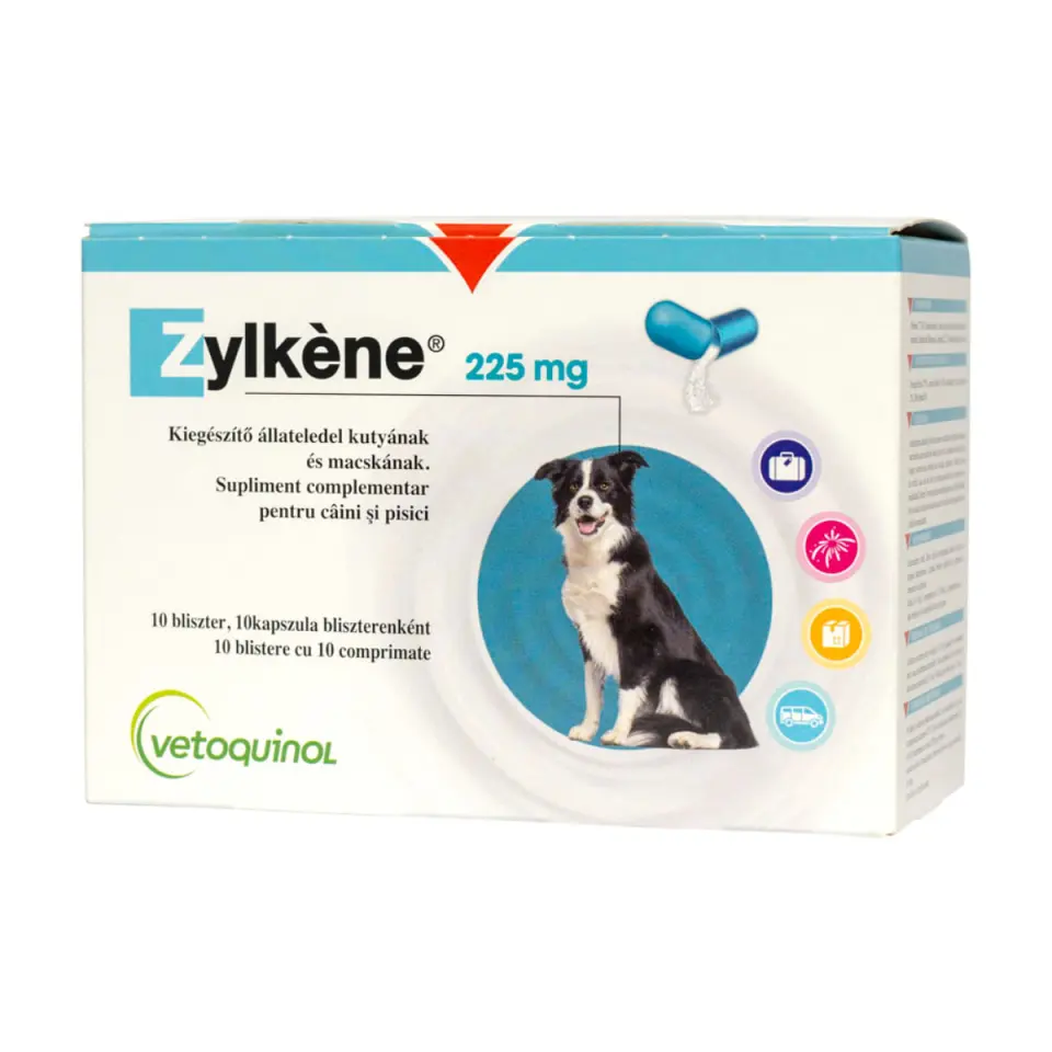 VETOQUINOL Zylkene 225mg, supliment sistem nervos & calmante câini, capsule