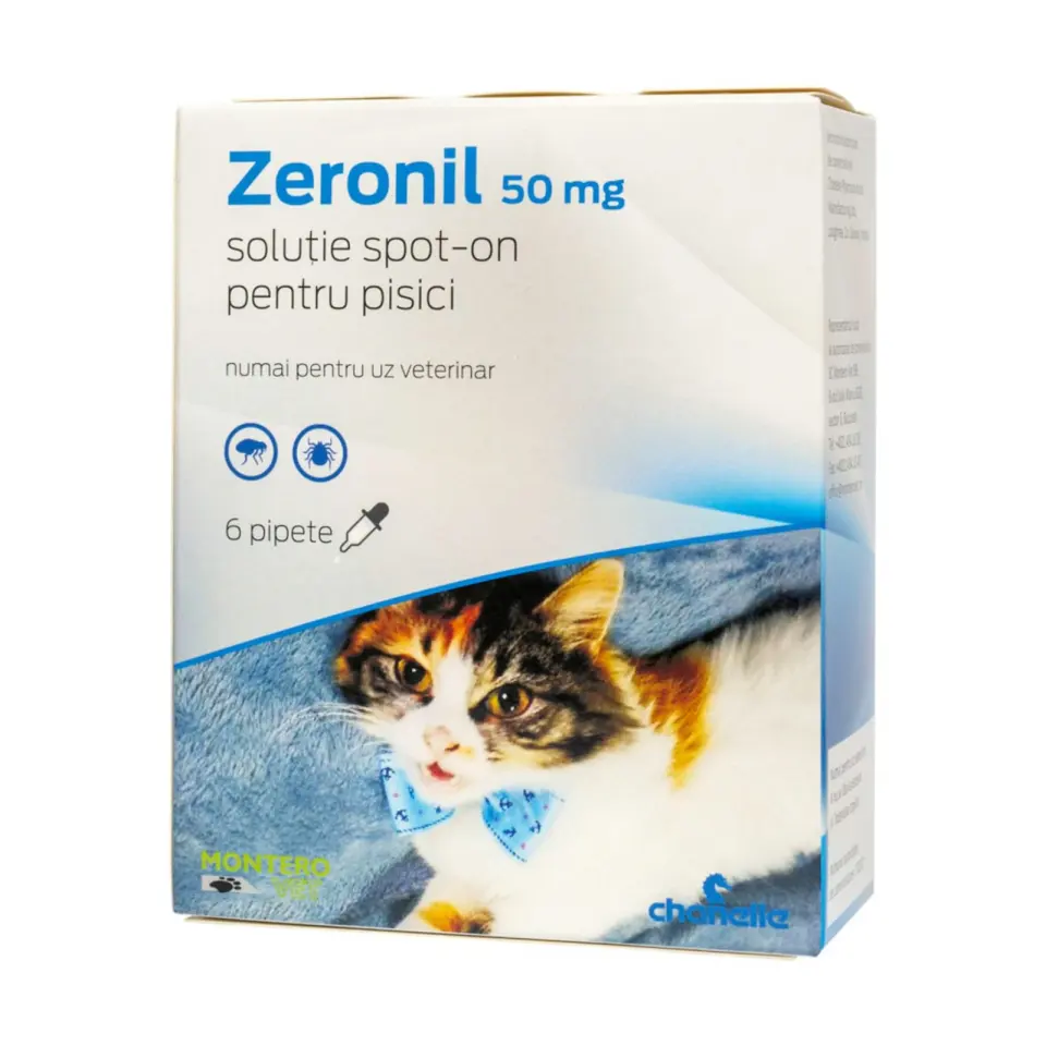 Solutie antiparazitara pentru pisici Zeronil, 50 mg, 1 pipeta