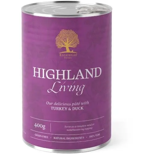 Hrana umeda caini, Essential Pate Highland Living, 400 g
