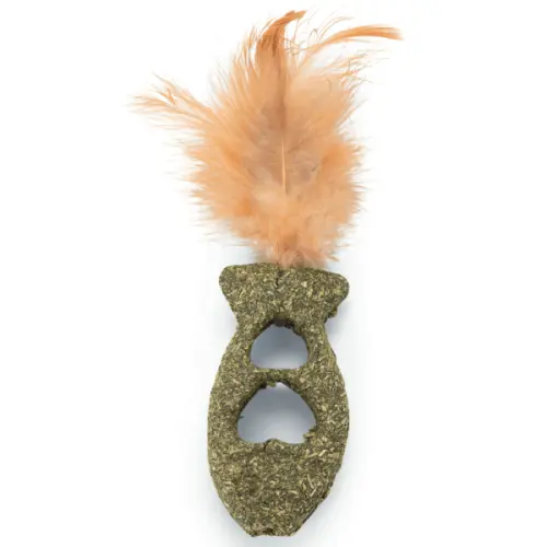 Jucarie pentru pisici Beeztees Peste Catnip cu pene 12cm