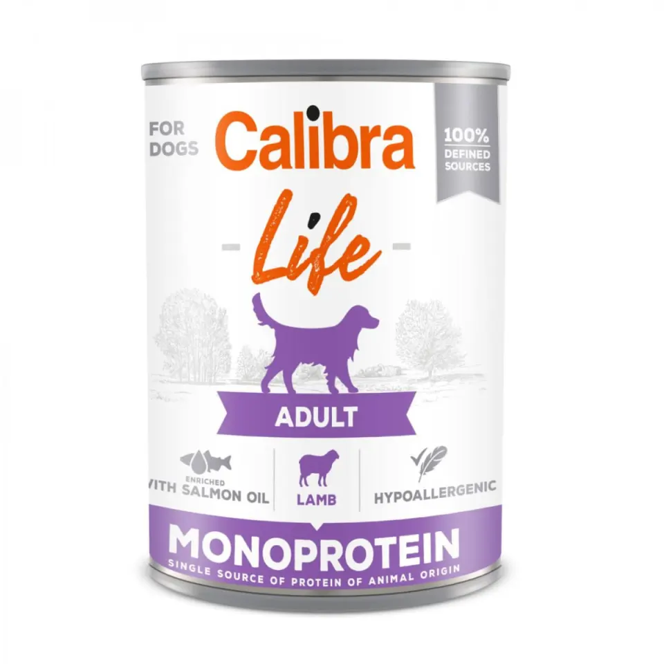 CALIBRA Life, XS-XL, Miel, conservă hrană umedă monoproteică câini, (pate), 400g
