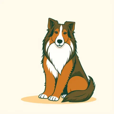 Desen Collie cu Păr Lung