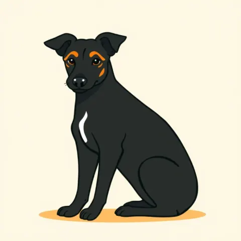 Desen Elkhound Norvegian Negru