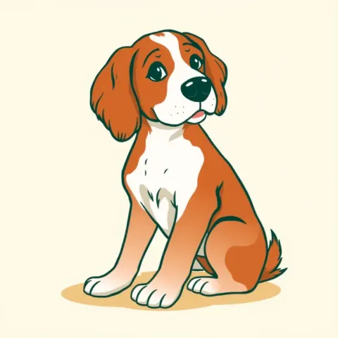 Desen Setter Irlandez Roșu și Alb